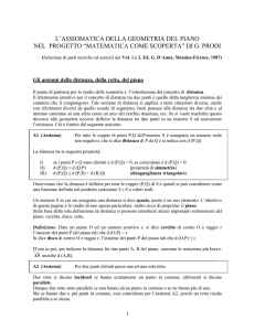 L`assiomatica della geometria del piano nella proposta di G. Prodi