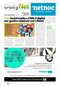 Dati social media e CRM: il digital per gestire relazioni con i clienti