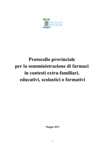 Protocollo provinciale per la somministrazione di farmaci