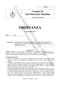 ordinanza del sindaco n. 20 del 30.05.2013