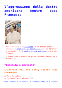 aggressione della destra americana contro papa Francesco,papa