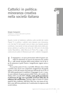 Cattolici in politica: minoranza creativa nella