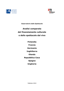 Analisi comparata del finanziamento culturale e dello spettacolo dal