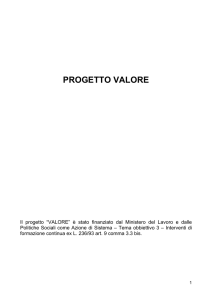 PROGETTO VALORE - Sistemi Formativi Confindustria