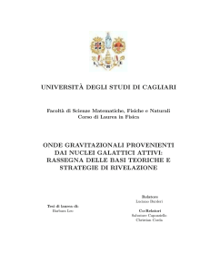 UNIVERSIT`A DEGLI STUDI DI CAGLIARI ONDE GRAVITAZIONALI