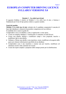 Syllabus 5.0 - Indice Manuale modulo 5