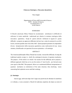 Chiarezza Ontologica e Meccanica Quantistica