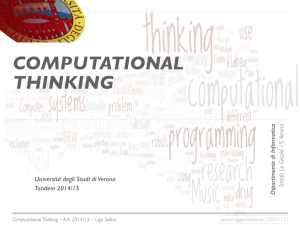 computational thinking - Università degli Studi di Verona