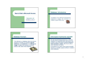 Basi di Dati e Microsoft Access Database Database