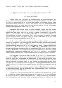 La duplice nozione di Dio: nomen aeternitatis e nomen