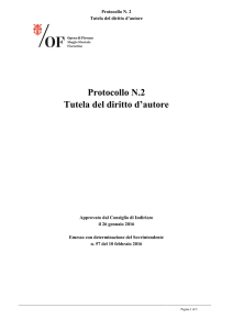 Protocollo N.2 Tutela del diritto d`autore