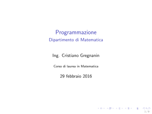 Programmazione - Dipartimento di Matematica