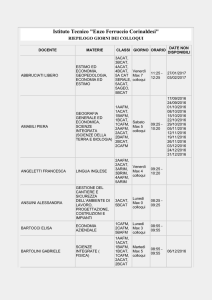 ORARIO RICEVIMENTO SETTIMANALE DOCENTI 20162017