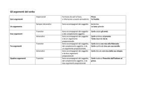 Gli argomenti del verbo