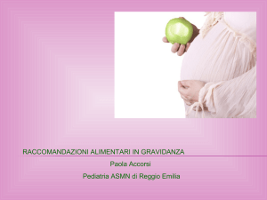 Dr.ssa Paola Accorsi Raccomandazioni alimentari per la gravidanza