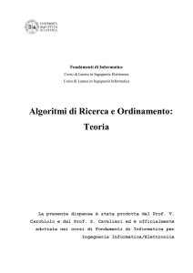 Dispensa su Algoritmi di Ordinamento