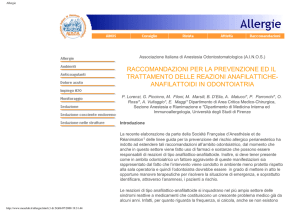 raccomandazioni per la prevenzione ed il trattamento delle reazioni