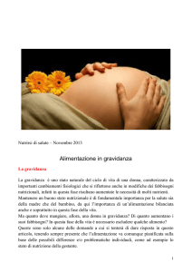 Novembre 2013 Alimentazione in gravidanza
