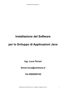 Installazione del Software per lo Sviluppo di Applicazioni Java