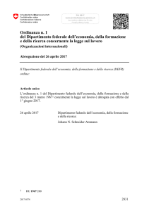 Ordinanza n. 1 del Dipartimento federale dell`economia, della