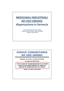 MEDICINALI INDUSTRIALI AD USO UMANO