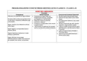 PROGRAMMAZIONE COMUNE PRIMO BIENNIO LICEO CLASSICO