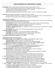 ANALISI GENOMICA DEL CROMOSOMA 21 UMANO