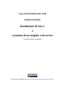 Installazione di Axis 2 e creazione di un semplice web service