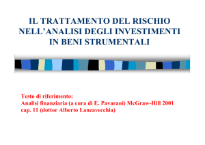 il trattamento del rischio nell`analisi degli investimenti in beni