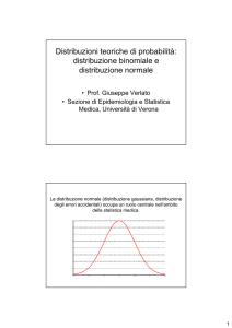 Distribuzioni teoriche di probabilità: distribuzione binomiale e