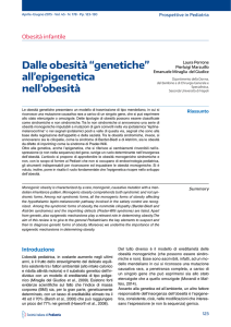 Dalle obesità “genetiche” all`epigenetica nell`obesità