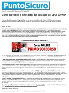 Come prevenire e difendersi dal contagio del virus A