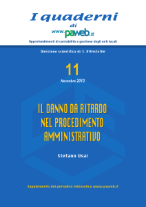 IL DANNO DA RITARDO NEL PROCEDIMENTO AMMINISTRATIVO