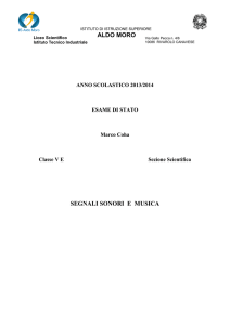 segnali sonori e musica - Istituto di Istruzione Superiore "Aldo Moro"