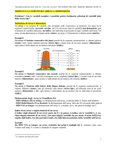 1 MODULO 5: LA STRUTTURA ARRAY a 1