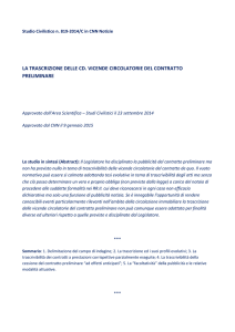 la trascrizione delle cd. vicende circolatorie del contratto preliminare