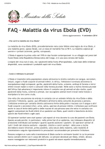 FAQ - Malattia da virus Ebola (EVD)