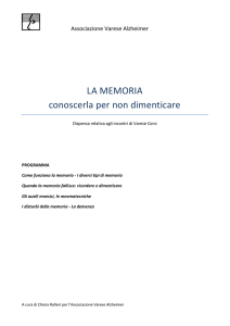 Varese Corsi - La memoria