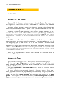 La divisione dell`Impero romano in due parti, una occidentale e una