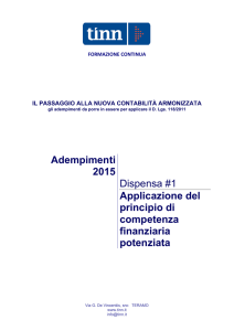 Adempimenti 2015 Dispensa #1 Applicazione del principio