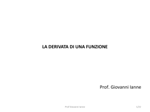 LA DERIVATA DI UNA FUNZIONE