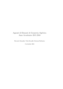 Appunti di Elementi di Geometria Algebrica Anno