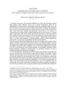 CONSIDERAZIONI DI STORIA DELLA GEOMETRIA