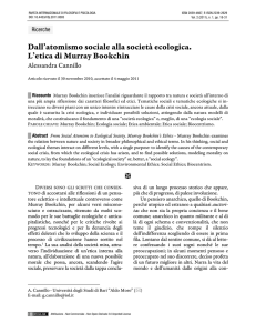 Dall`atomismo sociale alla società ecologica. L`etica di Murray