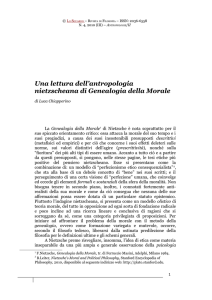 Una lettura dell`antropologia nietzscheana di Genealogia della Morale