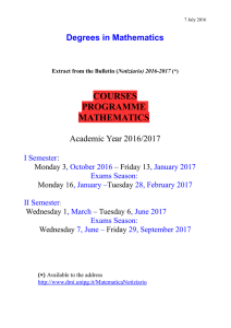 Bulletin for the A.Y. 2016/17 - Dmi Unipg