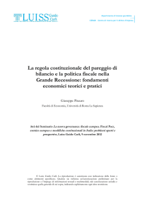 Giuseppe Pisauro, La regola costituzionale del pareggio di bilancio