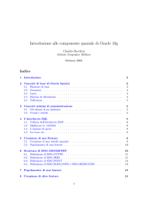 Esercitazione su Oracle© Spatial parte 1