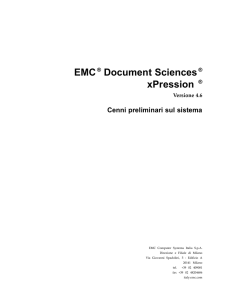 EMC Document Sciences xPression Cenni preliminari sul sistema