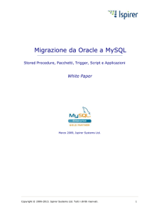 SQLWays per la migrazione da Oracle a MySQL - White paper